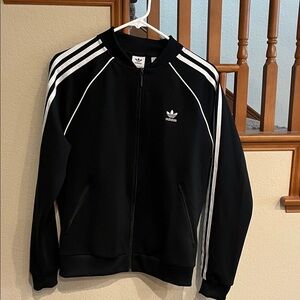 Adidas Black Jacket with White Accents